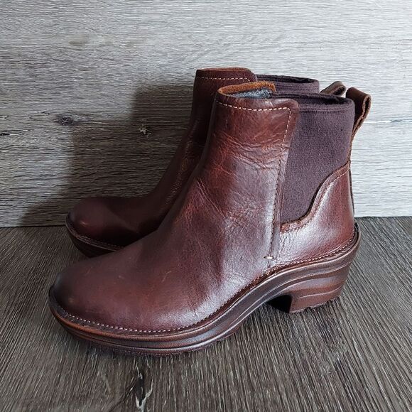 Bionica Womens Perth Leather Pull-On Ankle Booties Whiskey Brown Non Slip Size 6 - Picture 4 of 8
